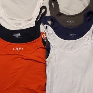 Six mixed brand tank tops, size small